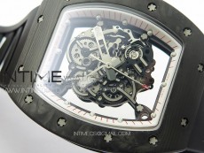 RM055 Forged Carbon Case KUF Best Edition Red Crown on Black Rubber Strap MIYOTA8215