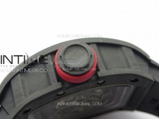 RM055 Forged Carbon Case KUF Best Edition Red Crown on Black Rubber Strap MIYOTA8215