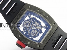 RM055 Forged Carbon Case KUF Best Edition Red Crown on Black Rubber Strap MIYOTA8215