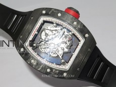 RM055 Forged Carbon Case KUF Best Edition Red Crown on Black Rubber Strap MIYOTA8215