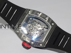 RM055 Forged Carbon Case KUF Best Edition Red Crown on Black Rubber Strap MIYOTA8215