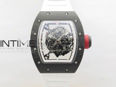 RM055 Forged Carbon Case KUF Best Edition Red Crown on White Rubber Strap MIYOTA8215