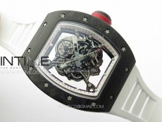 RM055 Forged Carbon Case KUF Best Edition Red Crown on White Rubber Strap MIYOTA8215
