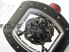 RM055 Forged Carbon Case KUF Best Edition Red Crown on White Rubber Strap MIYOTA8215
