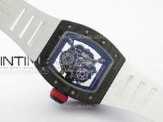 RM055 Forged Carbon Case KUF Best Edition Red Crown on White Rubber Strap MIYOTA8215