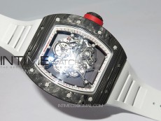 RM055 Forged Carbon Case KUF Best Edition Red Crown on White Rubber Strap MIYOTA8215