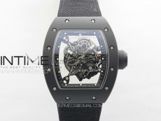 RM055 Real Ceramic Case KUF Best Edition Black Crown on Black Nyloy Strap MIYOTA8215