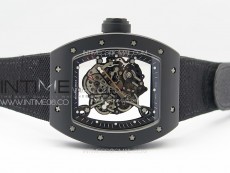 RM055 Real Ceramic Case KUF Best Edition Black Crown on Black Nyloy Strap MIYOTA8215