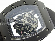 RM055 Real Ceramic Case KUF Best Edition Black Crown on Black Nyloy Strap MIYOTA8215
