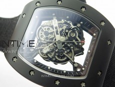 RM055 Real Ceramic Case KUF Best Edition Black Crown on Black Nyloy Strap MIYOTA8215