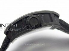 RM055 Real Ceramic Case KUF Best Edition Black Crown on Black Nyloy Strap MIYOTA8215