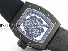 RM055 Real Ceramic Case KUF Best Edition Black Crown on Black Nyloy Strap MIYOTA8215