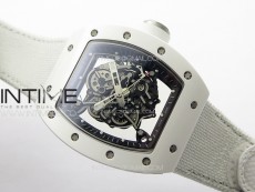RM055 Real Ceramic Case KUF Best Edition White Crown on White Nyloy Strap MIYOTA8215