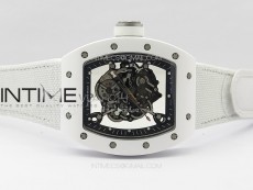 RM055 Real Ceramic Case KUF Best Edition White Crown on White Nyloy Strap MIYOTA8215
