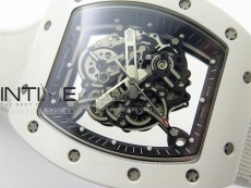 RM055 Real Ceramic Case KUF Best Edition White Crown on White Nyloy Strap MIYOTA8215