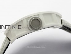 RM055 Real Ceramic Case KUF Best Edition White Crown on White Nyloy Strap MIYOTA8215