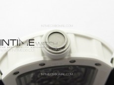 RM055 Real Ceramic Case KUF Best Edition White Crown on White Nyloy Strap MIYOTA8215