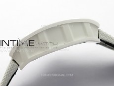RM055 Real Ceramic Case KUF Best Edition White Crown on White Nyloy Strap MIYOTA8215