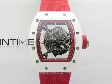RM055 Real Ceramic Case KUF Best Edition Red Crown on Red Nyloy Strap MIYOTA8215