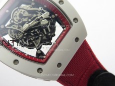 RM055 Real Ceramic Case KUF Best Edition Red Crown on Red Nyloy Strap MIYOTA8215