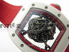 RM055 Real Ceramic Case KUF Best Edition Red Crown on Red Nyloy Strap MIYOTA8215