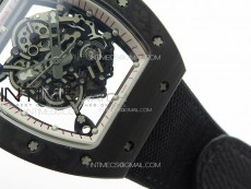 RM055 Real Forged Carbon Case KUF Best Edition Red Crown on Black Nyloyn Strap MIYOTA8215
