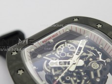 RM055 Real Forged Carbon Case KUF Best Edition Red Crown on Black Nyloyn Strap MIYOTA8215