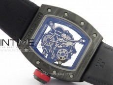 RM055 Real Forged Carbon Case KUF Best Edition Red Crown on Black Nyloyn Strap MIYOTA8215