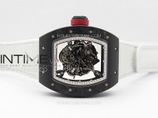 RM055 Real Forged Carbon Case KUF Best Edition Red Crown on White Nylon Strap MIYOTA8215