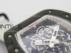 RM055 Real Forged Carbon Case KUF Best Edition Red Crown on White Nylon Strap MIYOTA8215
