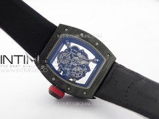 RM055 Real Forged Carbon Case KUF Best Edition Red Crown on White Nylon Strap MIYOTA8215