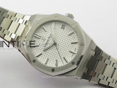 Pre Order: Royal Oak 41mm 15500 SS APSF 1:1 Best Edition Silver Textured Dial on SS Bracelet A4302 Super Clone