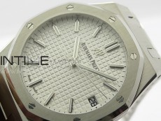 Pre Order: Royal Oak 41mm 15500 SS APSF 1:1 Best Edition Silver Textured Dial on SS Bracelet A4302 Super Clone