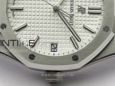 Pre Order: Royal Oak 41mm 15500 SS APSF 1:1 Best Edition Silver Textured Dial on SS Bracelet A4302 Super Clone