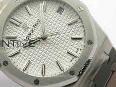 Pre Order: Royal Oak 41mm 15500 SS APSF 1:1 Best Edition Silver Textured Dial on SS Bracelet A4302 Super Clone