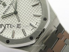 Pre Order: Royal Oak 41mm 15500 SS APSF 1:1 Best Edition Silver Textured Dial on SS Bracelet A4302 Super Clone