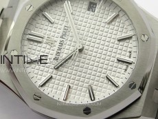 Pre Order: Royal Oak 41mm 15500 SS APSF 1:1 Best Edition Silver Textured Dial on SS Bracelet A4302 Super Clone