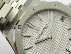 Pre Order: Royal Oak 41mm 15500 SS APSF 1:1 Best Edition Silver Textured Dial on SS Bracelet A4302 Super Clone