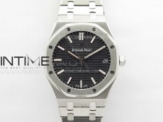 Pre Order: Royal Oak 41mm 15500 SS APSF 1:1 Best Edition Black Textured Dial on SS Bracelet A4302 Super Clone
