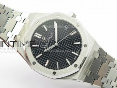 Pre Order: Royal Oak 41mm 15500 SS APSF 1:1 Best Edition Black Textured Dial on SS Bracelet A4302 Super Clone
