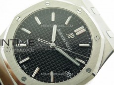 Pre Order: Royal Oak 41mm 15500 SS APSF 1:1 Best Edition Black Textured Dial on SS Bracelet A4302 Super Clone