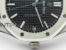 Pre Order: Royal Oak 41mm 15500 SS APSF 1:1 Best Edition Black Textured Dial on SS Bracelet A4302 Super Clone