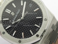 Pre Order: Royal Oak 41mm 15500 SS APSF 1:1 Best Edition Black Textured Dial on SS Bracelet A4302 Super Clone