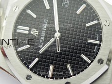 Pre Order: Royal Oak 41mm 15500 SS APSF 1:1 Best Edition Black Textured Dial on SS Bracelet A4302 Super Clone