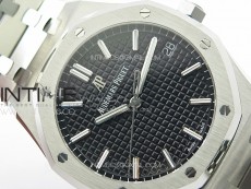 Pre Order: Royal Oak 41mm 15500 SS APSF 1:1 Best Edition Black Textured Dial on SS Bracelet A4302 Super Clone