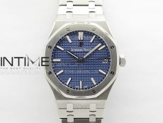 Pre Order: Royal Oak 41mm 15500 SS APSF 1:1 Best Edition Blue Textured Dial on SS Bracelet A4302 Super Clone