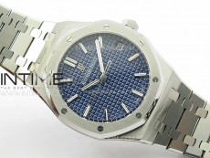 Pre Order: Royal Oak 41mm 15500 SS APSF 1:1 Best Edition Blue Textured Dial on SS Bracelet A4302 Super Clone