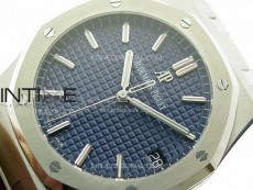 Pre Order: Royal Oak 41mm 15500 SS APSF 1:1 Best Edition Blue Textured Dial on SS Bracelet A4302 Super Clone