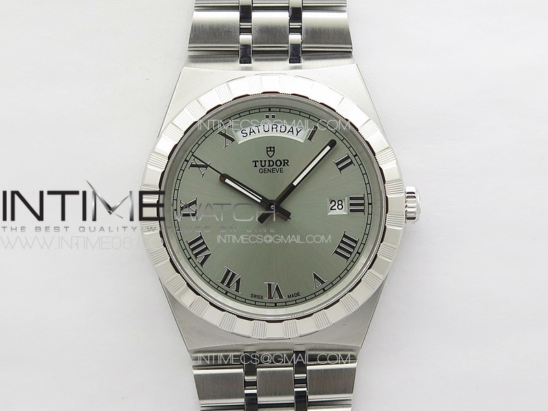 Prince Bay 41mm A7F 1:1 Best Edition Silver Dial Roman Markers on SS Bracelet A2824