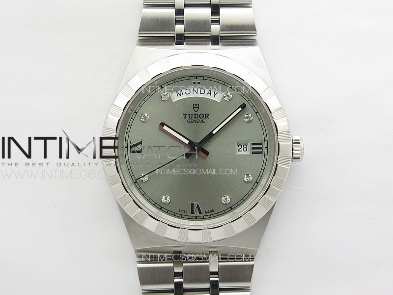 Prince Bay 41mm A7F 1:1 Best Edition Silver Dial Diamonds Markers on SS Bracelet A2824